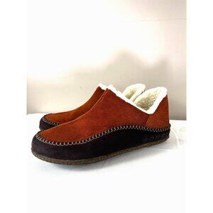 Sorel Manawan II Men’s Moccasin Slippers 12 Suede Leather Faux Fur Lined Cozy